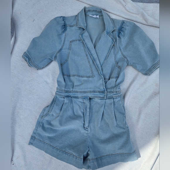 Denim Romper - Picture 1 of 3